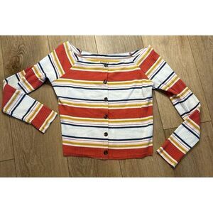 Arizona Juniors Colorful Striped Long‎ Sleeve Button Down Shirt